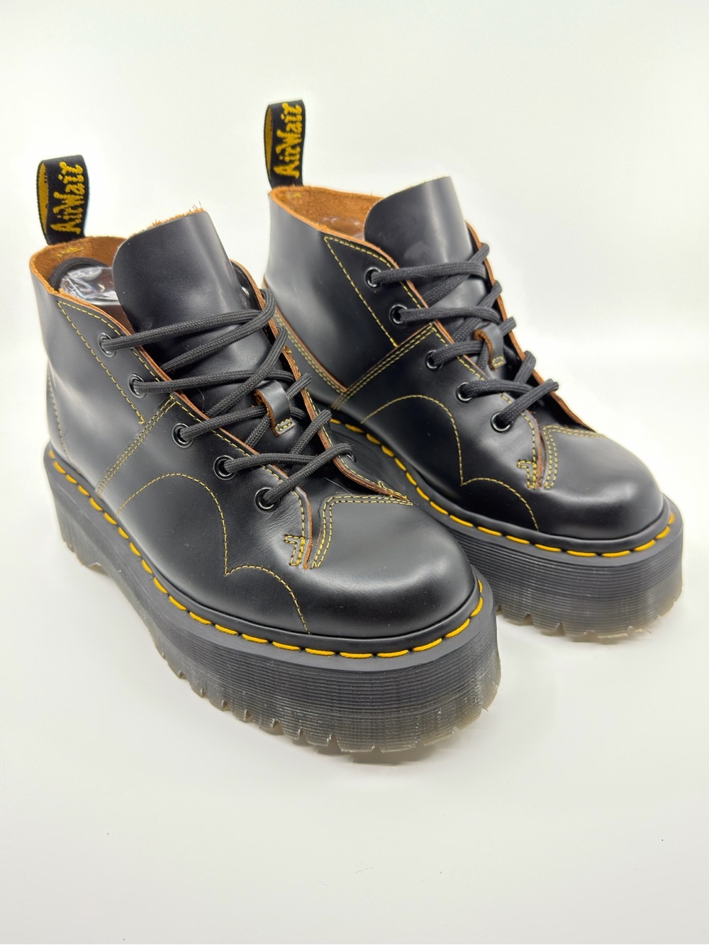 Dr. Martens Church Platform Monkey Boots in black leather SZ 7.     (US Male 6).
